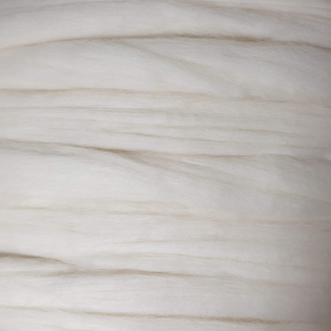 close up of crossbred merino wool top