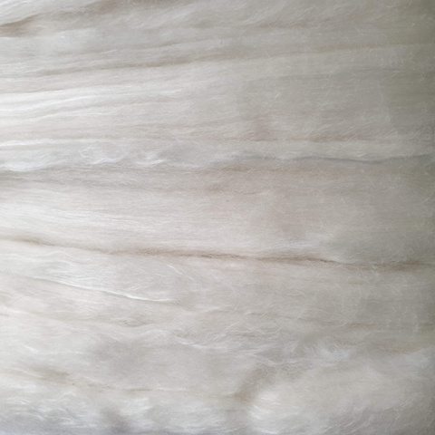 close up of merino silk alpaca wool top