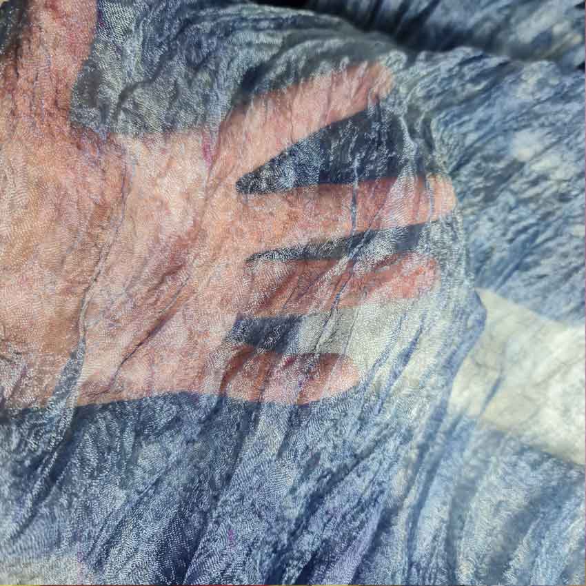 Margilan Silk Gauze | The Blues 120cmW/50cmL