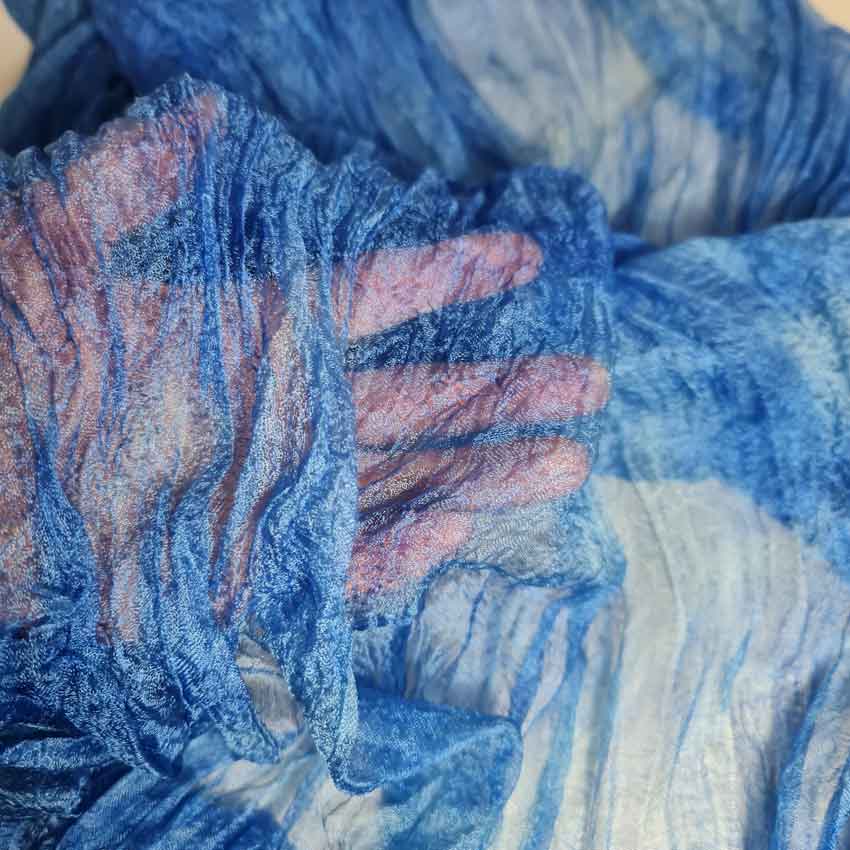 Margilan Silk Gauze | Aegean Blue