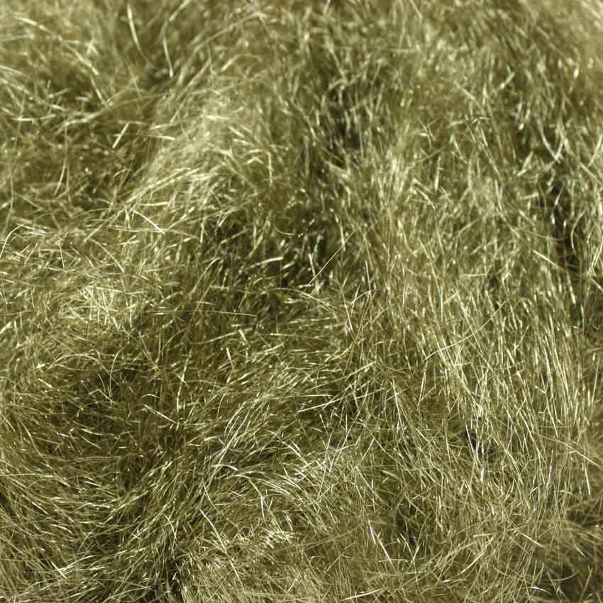 close up of gold angelina fibre  a synthetic fibre to embellish your needle felting, wet felting or spinning