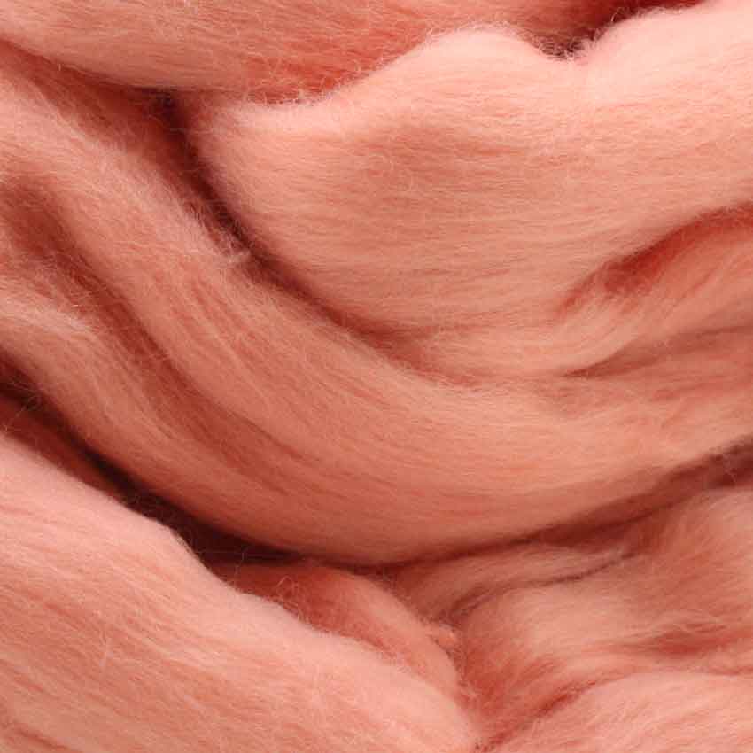 fifty grams divine merino wool top for felting in nectarine colour
