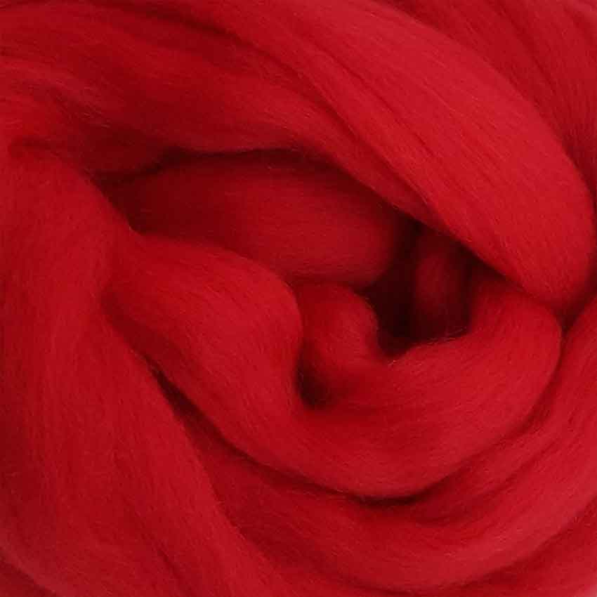 fifty grams divine merino wool top for felting in rosella colour