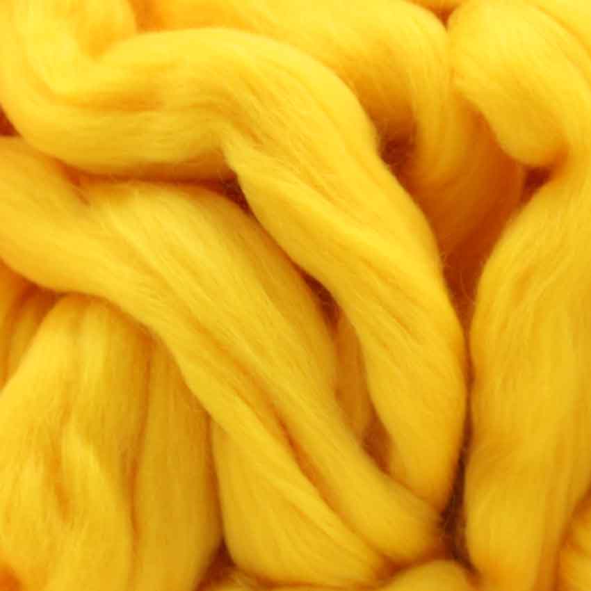 fifty grams divine merino wool top for felting in sunshine colour