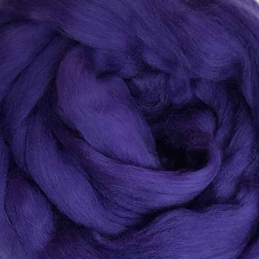 fifty grams divine merino wool top for felting in viola colour