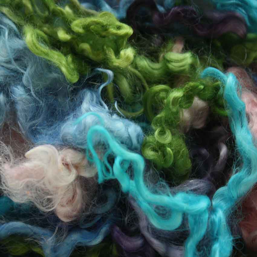close up of reef mohair curls.